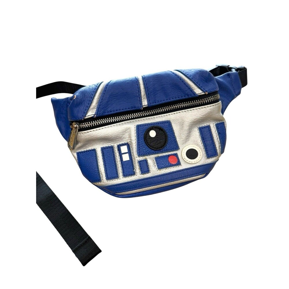 Loungefly Star Wars R2-D2 Fanny Pack Faux Leather Adjustable Strap Blue Silver